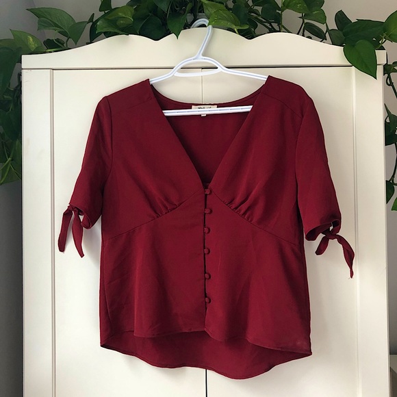 Bleuh Ciel burgundy blouse - Picture 1 of 7